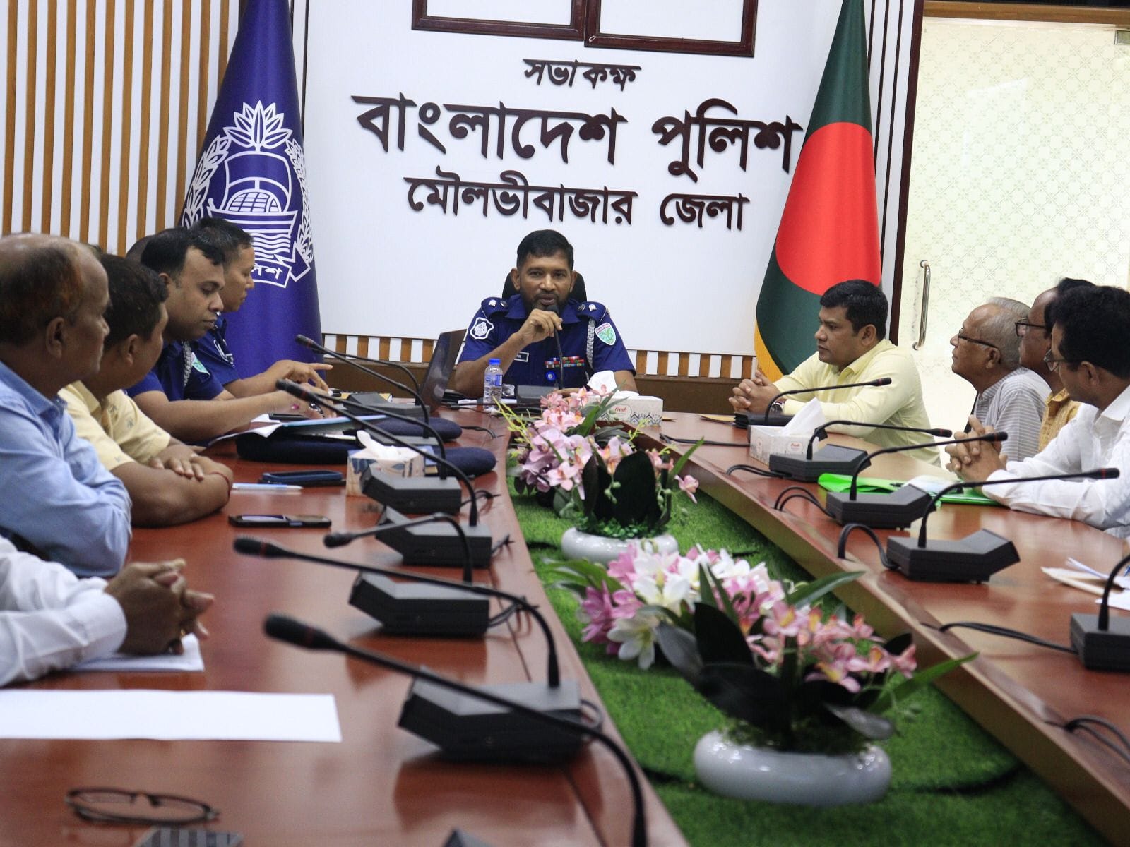 মৌলভীবাজার জেলায় শারদীয় দুর্গাপূজা উদযাপন উপলক্ষে মতবিনিময় সভা